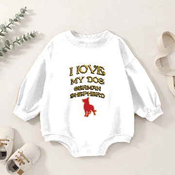 Discover I LOVE MY DOG German Shepherd Baby Romper Sweatshirts