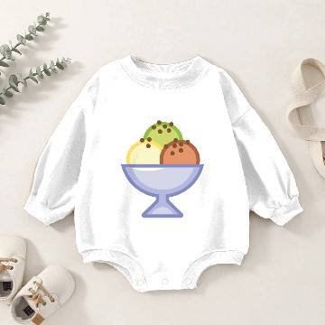 Discover Ice Cream Sundae Baby Romper Sweatshirts