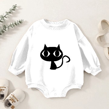 Discover Cute cat with big head Baby Romper Sweatshirts