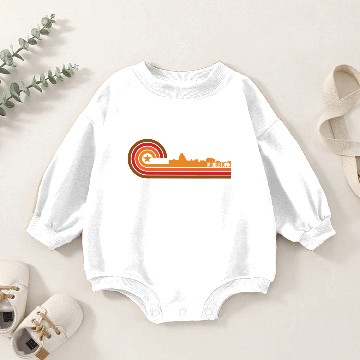 Discover Retro Style Middletown Connecticut Skyline Baby Romper Sweatshirts