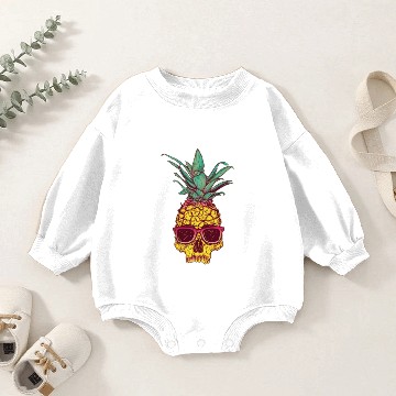 Discover Cool Pineapple Skull Baby Romper Sweatshirts