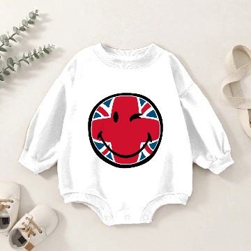 Discover SmileyWorld Union Jack Smiley Baby Romper Sweatshirts