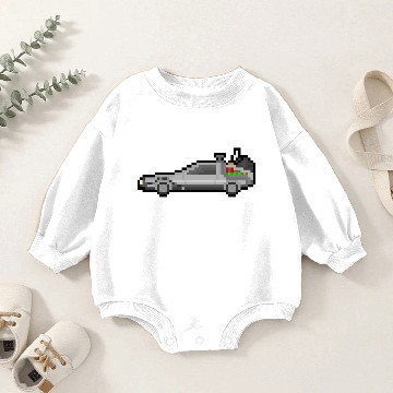 Discover 8-bit Delorean Time Machine Baby Romper Sweatshirts