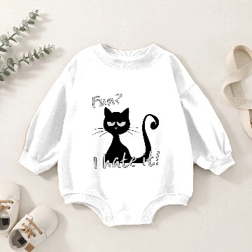Discover grumpy fun cat loves being funny Baby Romper Sweatshirts