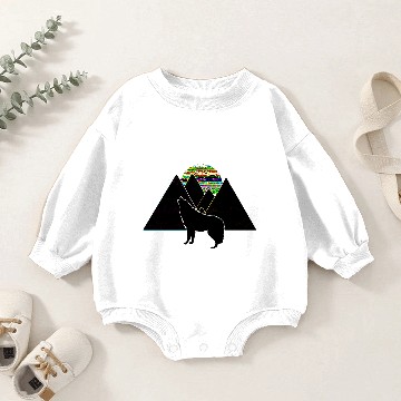 Discover Mountain Wolf Baby Romper Sweatshirts
