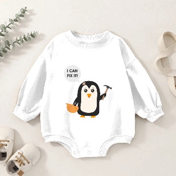 Discover Construction worker Penguin Baby Romper Sweatshirts