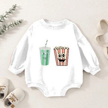 Discover popcorn and soda Baby Romper Sweatshirts