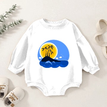 Discover Tropical Beach Baby Romper Sweatshirts