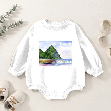 Discover St Lucia Pitons Baby Romper Sweatshirts