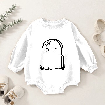 Discover RIP Gravestone Baby Romper Sweatshirts