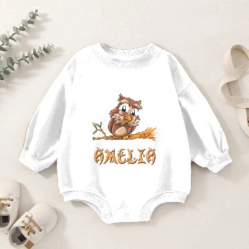 Discover Amelia Owl Baby Romper Sweatshirts