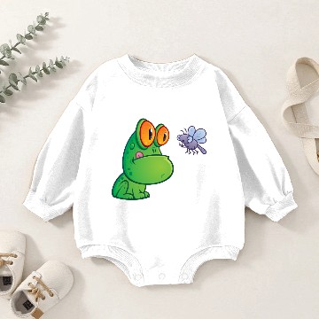 Discover Frog and Dragonfly Baby Romper Sweatshirts