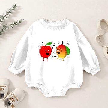 Discover Dancing Apple and Mango Baby Romper Sweatshirts