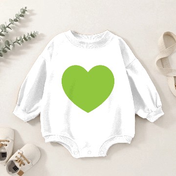 Discover Light Green Heart Baby Romper Sweatshirts