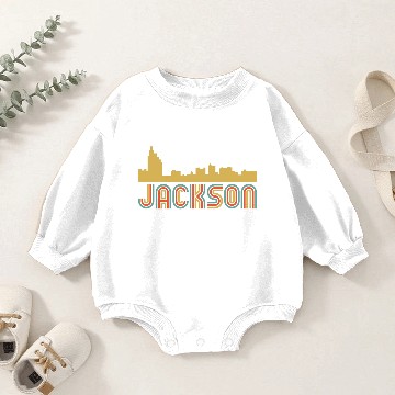 Discover Vintage Style Jackson Mississippi Skyline Baby Romper Sweatshirts