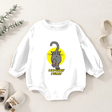 Discover Cat Back Grey Baby Romper Sweatshirts