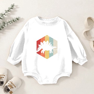 Discover Retro 70s Stegosaurus Baby Romper Sweatshirts