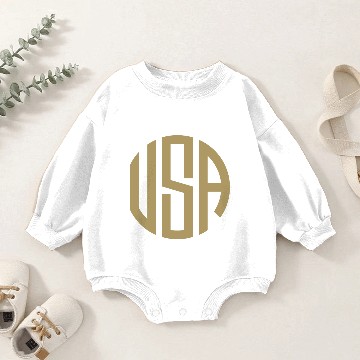 Discover MONOGRAM CIRCLE USA GRUNGE Baby Romper Sweatshirts