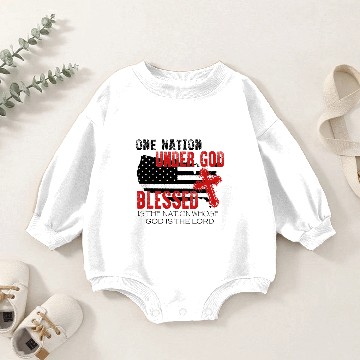 Discover One Nation Under God Flag Baby Romper Sweatshirts