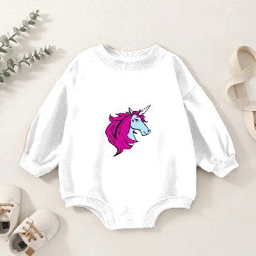 Discover Colorful Cartoon Unicorn - Purple Baby Romper Sweatshirts