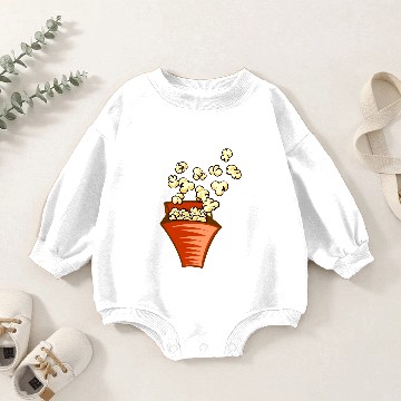 Discover Popcorn In Cup Baby Romper Sweatshirts