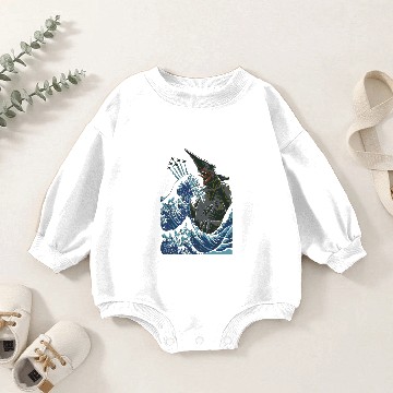 Discover Kaiju Wave Baby Romper Sweatshirts