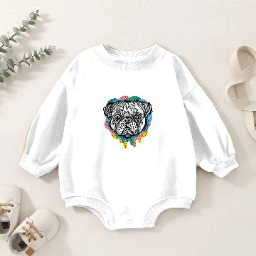 Discover pug face Baby Romper Sweatshirts