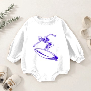 Discover Surfing Skeleton 4c Baby Romper Sweatshirts