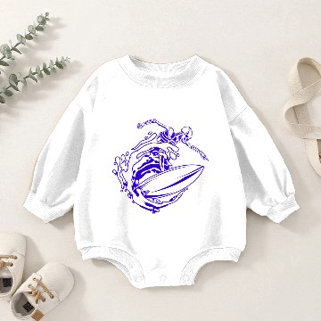 Discover Surfing Skeleton 1c Baby Romper Sweatshirts