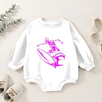 Discover Surfing Skeleton 2b Baby Romper Sweatshirts