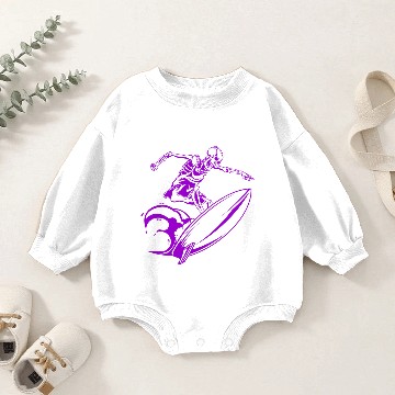 Discover Surfing Skeleton 3b Baby Romper Sweatshirts