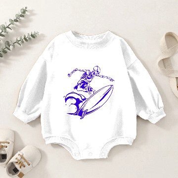 Discover Surfing Skeleton 3c Baby Romper Sweatshirts
