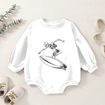 Discover Surfing Skeleton 4 Baby Romper Sweatshirts