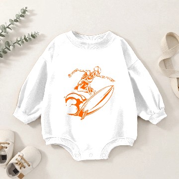 Discover Surfing Skeleton 3a Baby Romper Sweatshirts