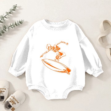 Discover Surfing Skeleton 4a Baby Romper Sweatshirts