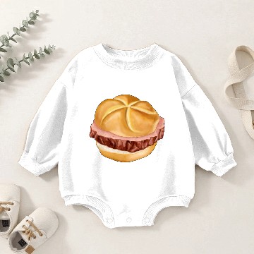 Discover Bavarian meat loaf in bread roll Baby Romper Sweatshirts