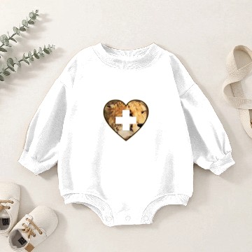 Discover Cheetah Heart Baby Romper Sweatshirts