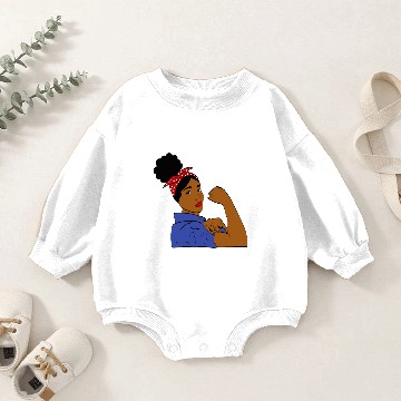 Discover Rosie The Riveter Afro Baby Romper Sweatshirts