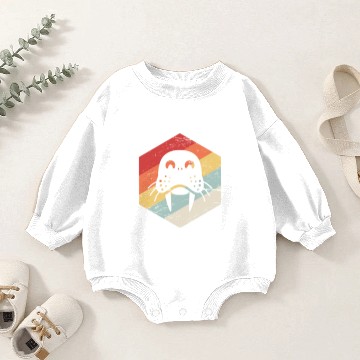Discover Retro Vintage Walrus Icon Baby Romper Sweatshirts