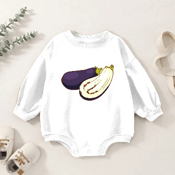 Discover Aubergine Eggplant Brinjal Baby Romper Sweatshirts