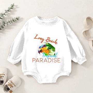 Discover Parrot Long Beach lettering Baby Romper Sweatshirts