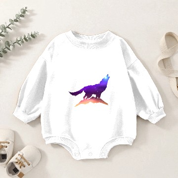 Discover Galaxy Wolf Baby Romper Sweatshirts