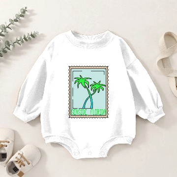 Discover Seaside Florida Palm Trees Souvenir Hawaiians Baby Romper Sweatshirts