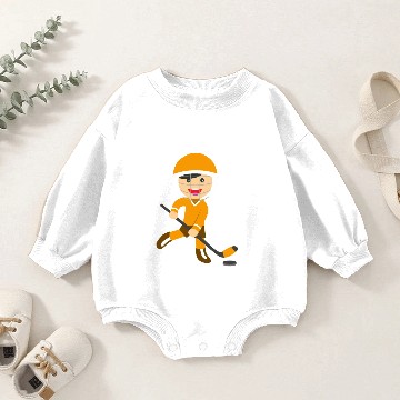Discover ice hockey skate playing boy gift idea Baby Romper Sweatshirts