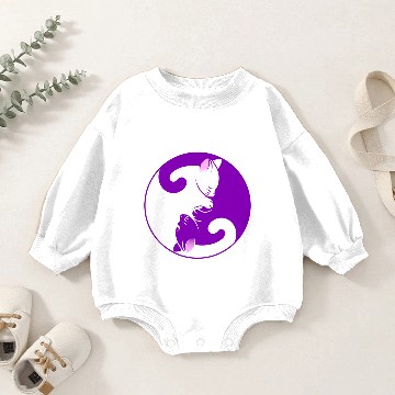 Discover Ying Yang Cat Baby Romper Sweatshirts