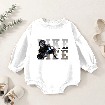 Discover bikelife phototext Baby Romper Sweatshirts