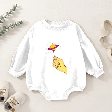 Discover Saturn Lollipop Balloon Baby Romper Sweatshirts