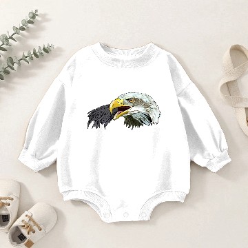 Discover Eagle American,Bald Eagle,USA Eagle,Bird Baby Romper Sweatshirts