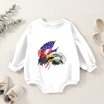 Discover Eagle American,Bald Eagle,USA Eagle,Bird Baby Romper Sweatshirts