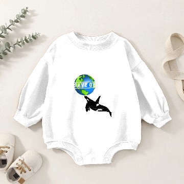 Discover Save Us Orca Whale Earth Day Quote Baby Romper Sweatshirts 2018